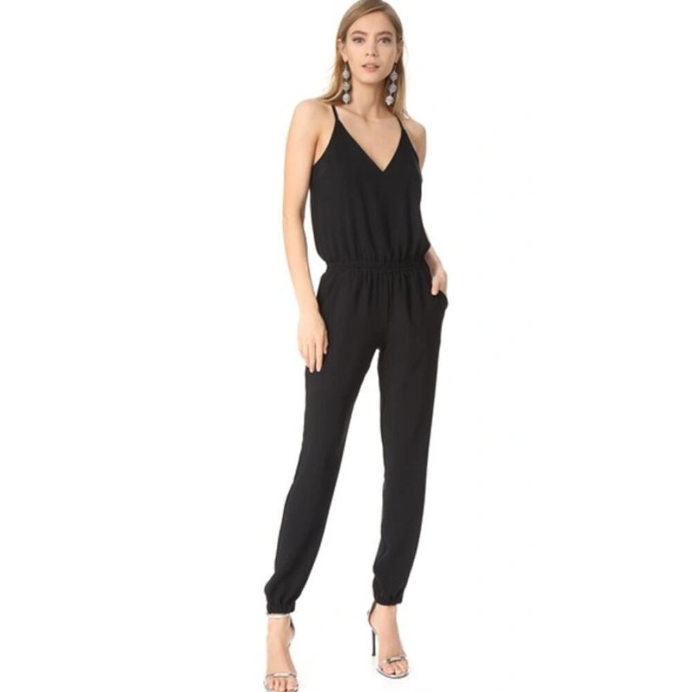Amanda Uprichard Black V-Neck Jumpsuit